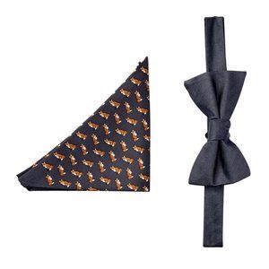 Tommy Hilfiger Bow Tie & Fox Print Pocket Square
